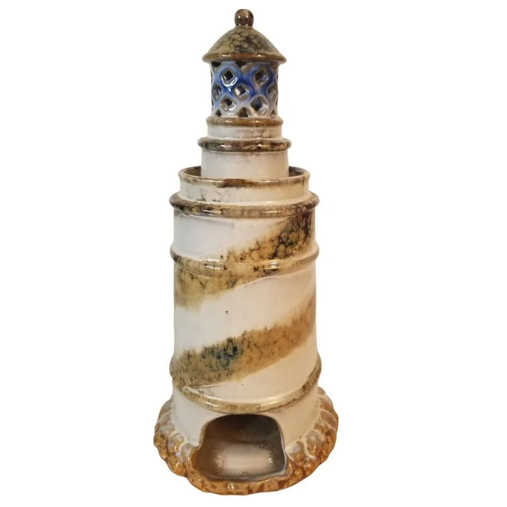 Vintage LIGHTHOUSE Tealight Candle Holder Nautical Decor UNIQUE ESTATE FIND